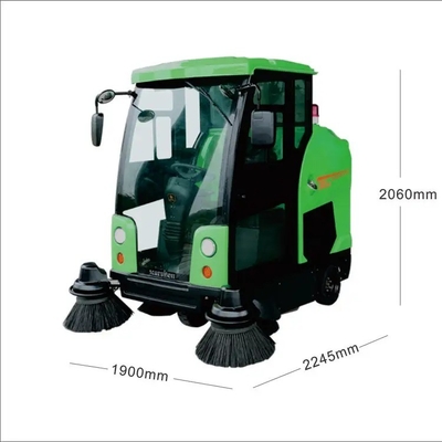 DQS19C Electric Floor Road Sweeper for Cold Water Cleaning 14000m2/h Working Efficiency